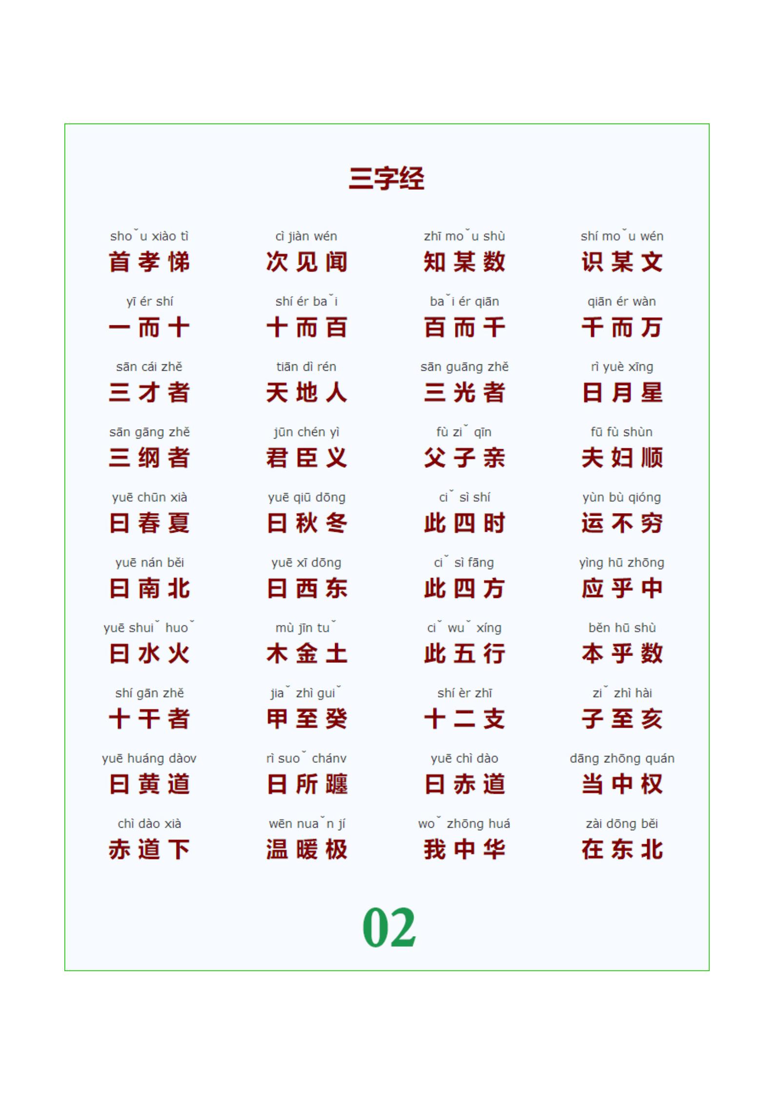 三字经最新版